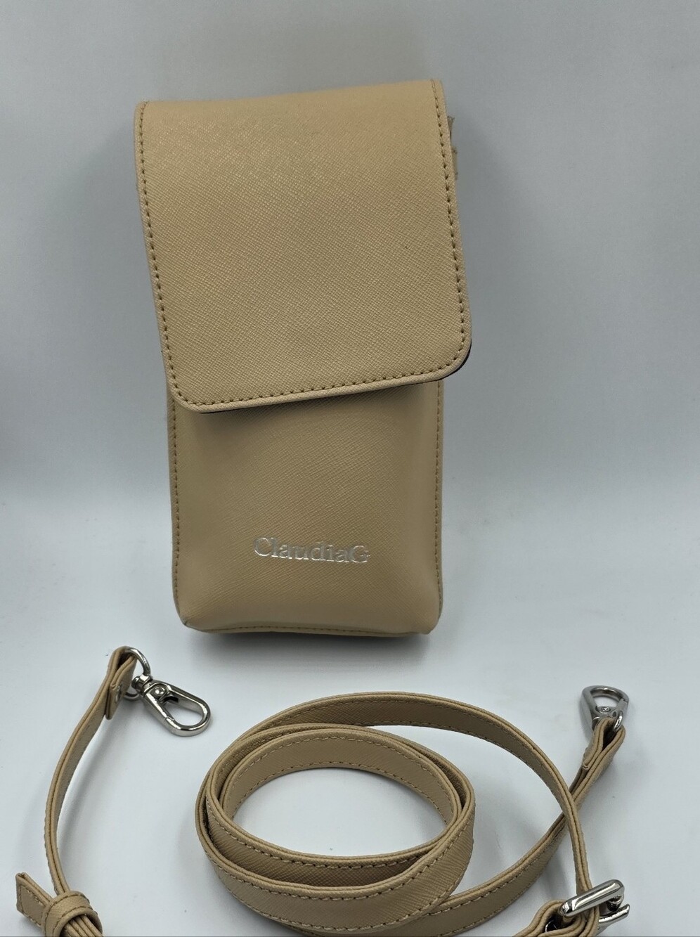ClaudiaG Collection Saffiano Leather Crossbody Cell Phone Pouch / Purse